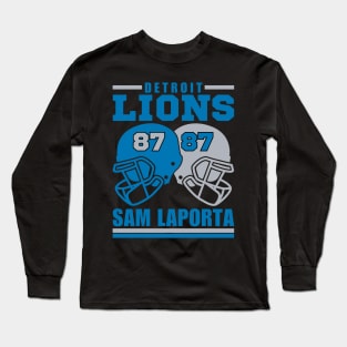 Detroit Lions Sam Laporta 87 American Football Retro Long Sleeve T-Shirt